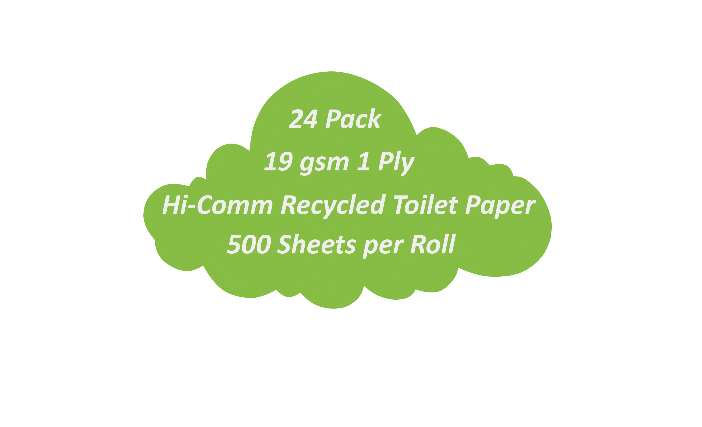 Hi-Comm Recycled Toilet Paper - 1-ply, 500 sheets per roll - Eco-friendly and affordable.