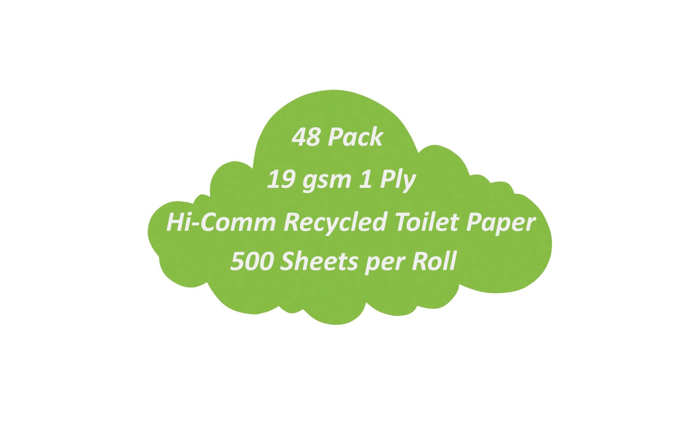 Hi-Comm Recycled Toilet Paper pack - 1-ply, 500 sheets per roll - Eco-friendly and affordable.